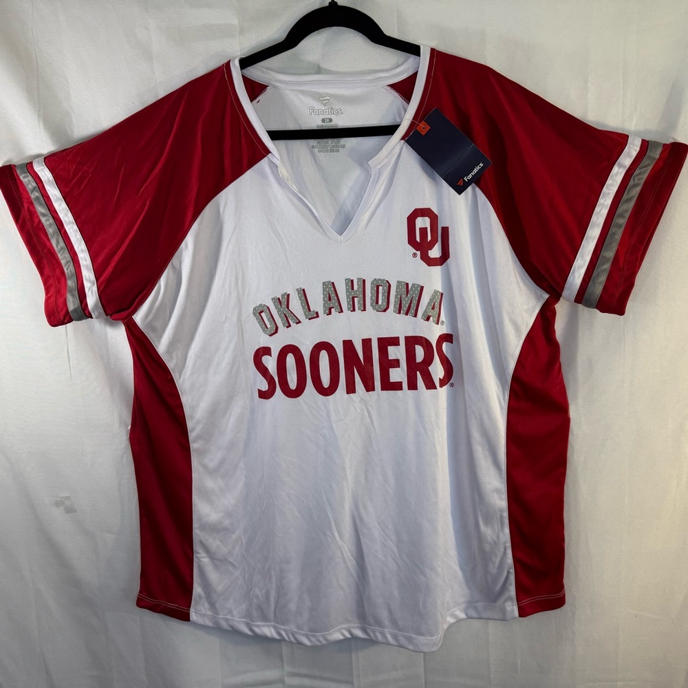 Fanatics‎ Red and White Oklahoma Sooners Lightweight Jersey Sz 2X Gameday NWT